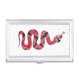 Snake Black and Red Silhouette Business Card Holder