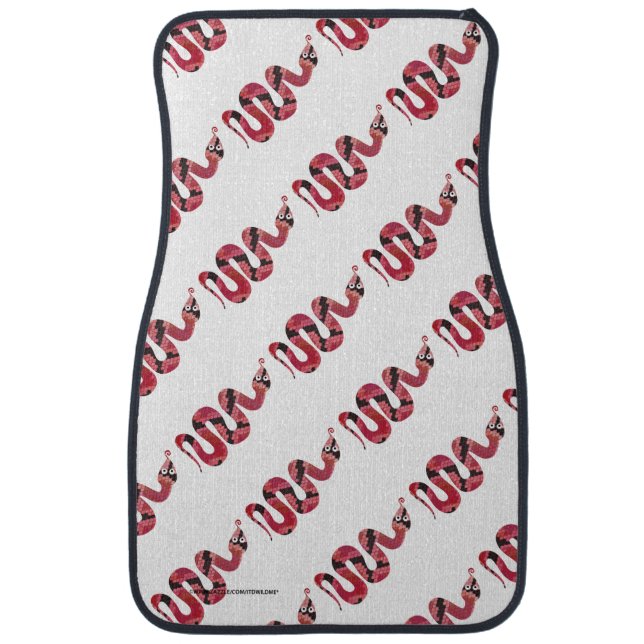 Snake Black and Red Silhouette Car Floor Mat (Front)