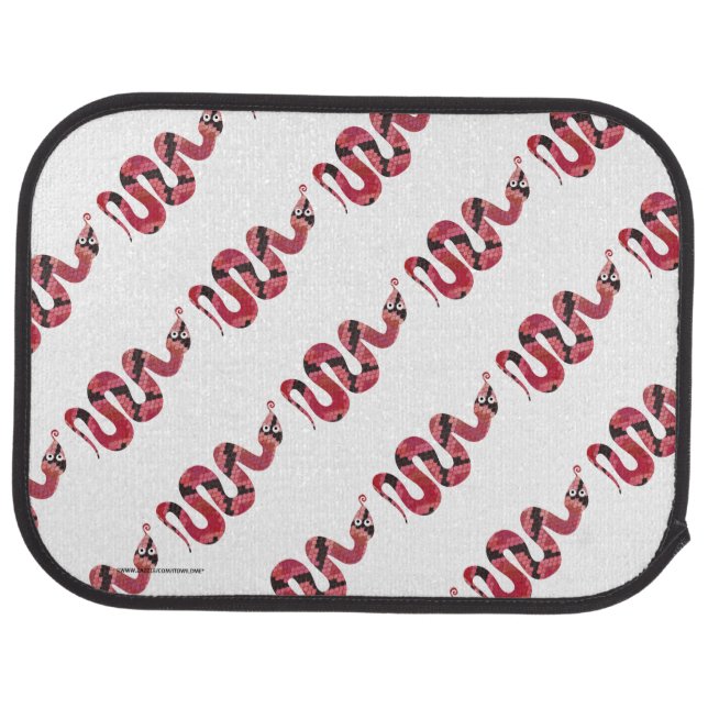 Snake Black and Red Silhouette Car Mat (Rear)