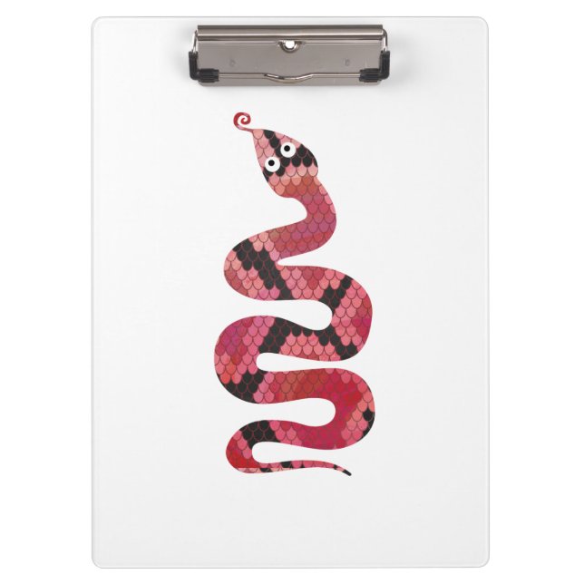 Snake Black and Red Silhouette Clipboard (Front)