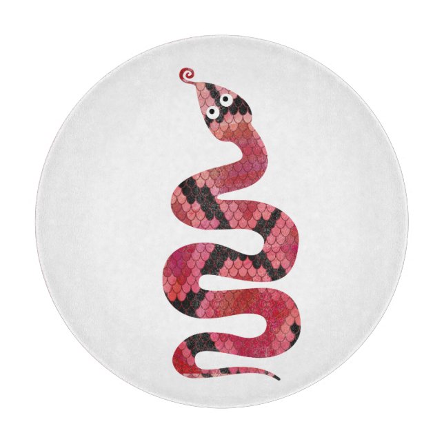 Snake Black and Red Silhouette Cutting Board (Front)