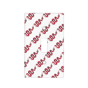 Snake Black and Red Silhouette Light Switch Cover