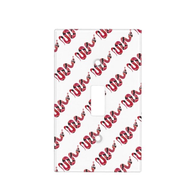 Snake Black and Red Silhouette Light Switch Cover (Front)