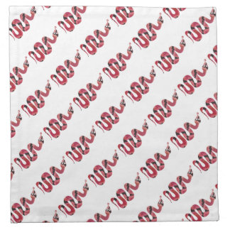 Snake Black and Red Silhouette Napkin