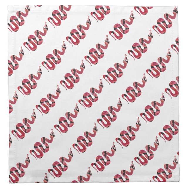 Snake Black and Red Silhouette Napkin (Front)