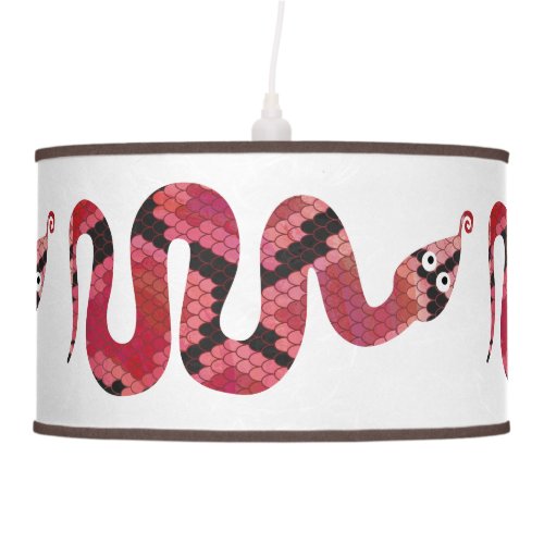 Snake Black and Red Silhouette Pendant Lamp