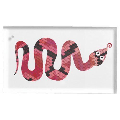 Snake Black and Red Silhouette Place Card Holder
