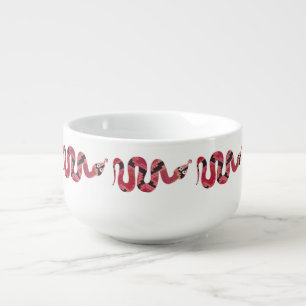 Snake Black and Red Silhouette Soup Mug