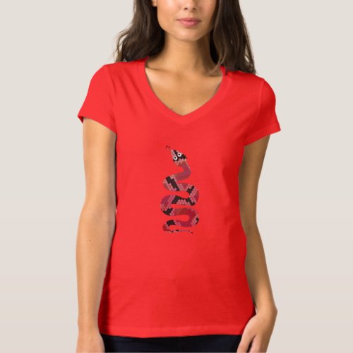 Snake Black and Red Silhouette T_Shirt