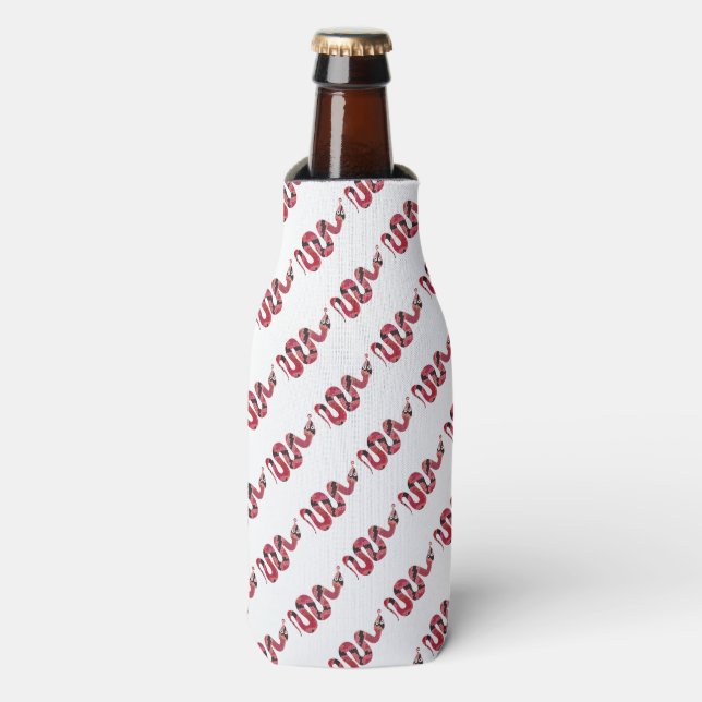 Snake Black and Red Silhouettes Bottle Cooler (Bottle Front)