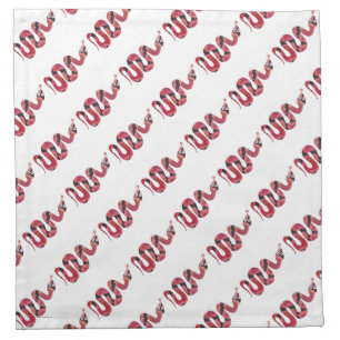 Snake Black and Red Silhouettes Cloth Napkin