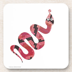 Snake Black and Red Silhouettes Drink Coaster