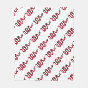 Snake Black and Red Silhouettes Fleece Blanket