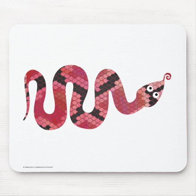 Snake Black and Red Silhouettes Mouse Pad (Front)