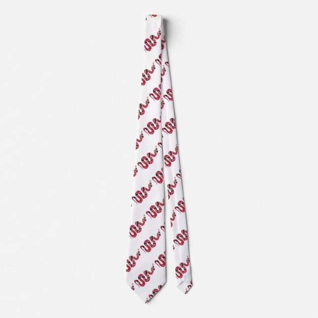Snake Black and Red Silhouettes Neck Tie (Front)