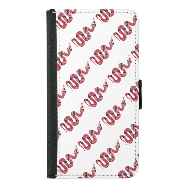 Snake Black and Red Silhouettes Samsung Galaxy Wallet Case (Front)