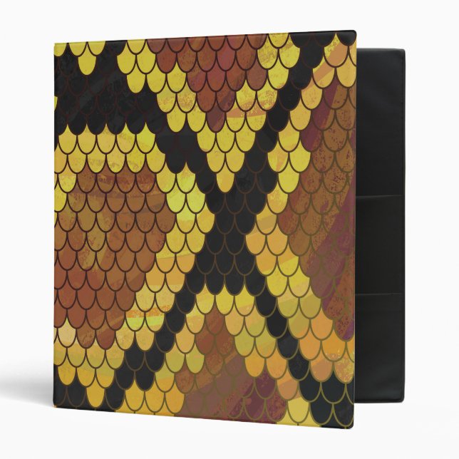 Snake Brown and Gold Print 3 Ring Binder (Front/Inside)