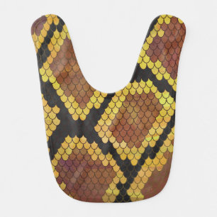 Snake Brown and Gold Print Bib