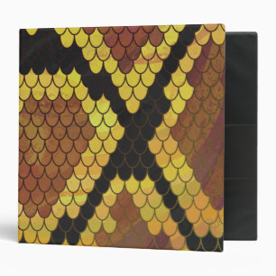Snake Brown and Gold Print Binder