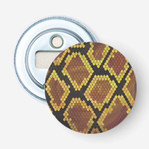 Snake Brown and Gold Print Bottle Opener