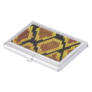 Snake Brown and Gold Print Case For Business Cards