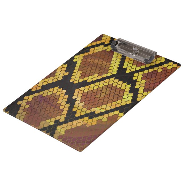 Snake Brown and Gold Print Clipboard (Angled)