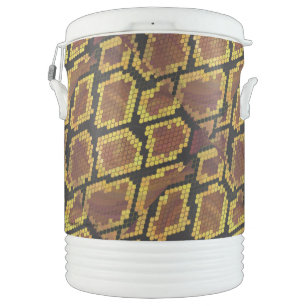 Snake Brown and Gold Print Cooler