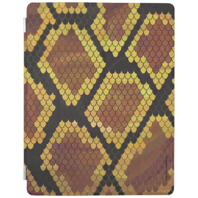 Snake Brown and Gold Print iPad Smart Cover (Front)