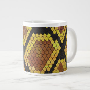 Snake Brown and Gold Print Large Coffee Mug