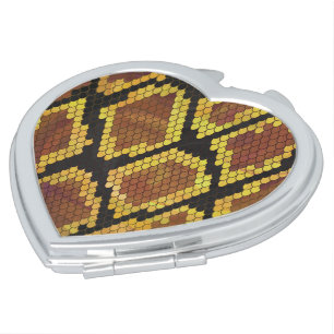 Snake Brown and Gold Print Mirror For Makeup