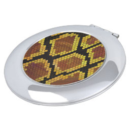 Snake Brown and Gold Print Mirror For Makeup