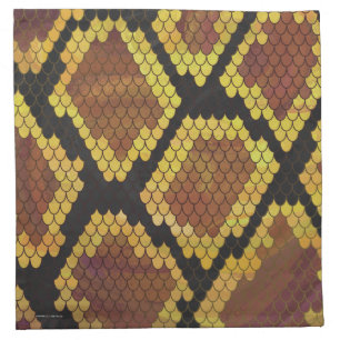 Snake Brown and Gold Print Napkin