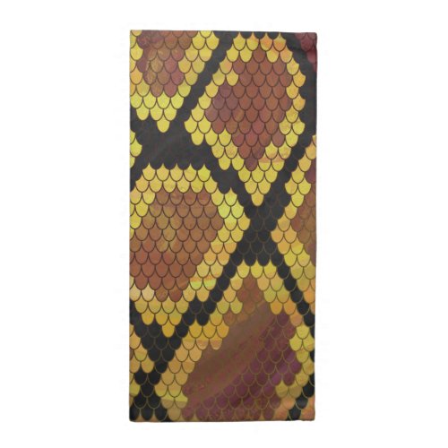 Snake Brown and Gold Print Napkin