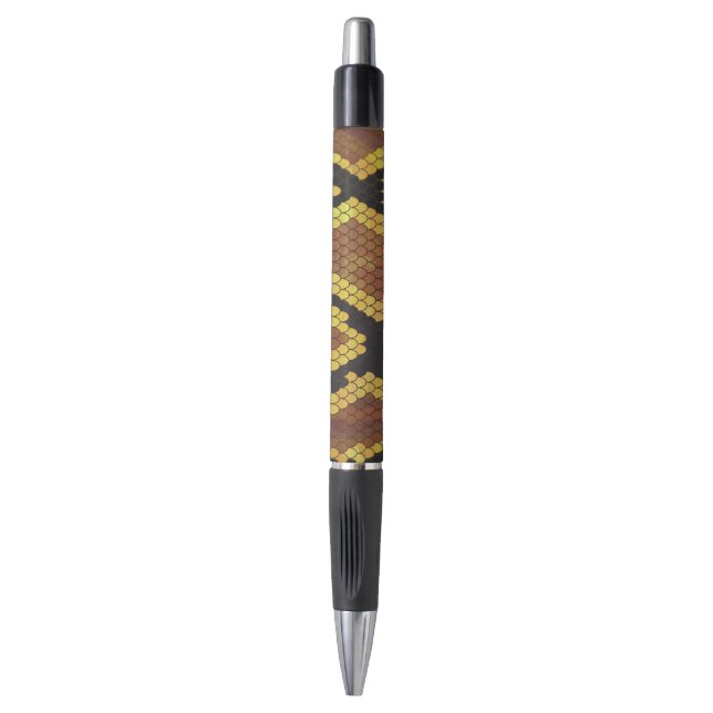Snake Brown and Gold Print Pen (Front Vertical)
