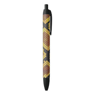 Snake Brown and Gold Print Pen