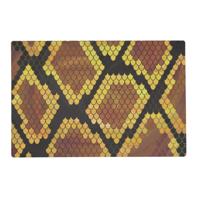 Snake Brown and Gold Print Placemat (Front)