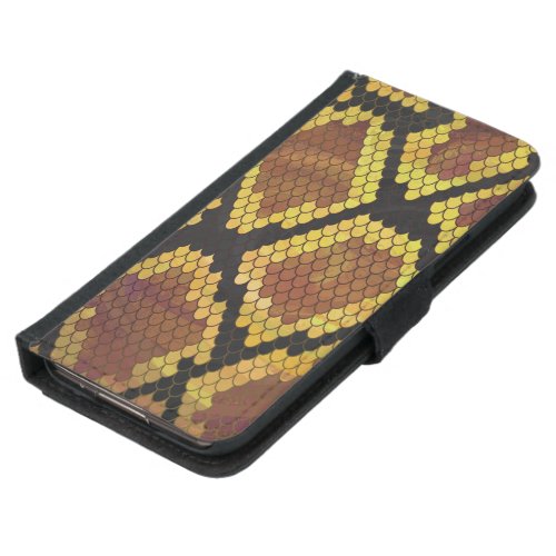 Snake Brown and Gold Print Wallet Phone Case For Samsung Galaxy S5