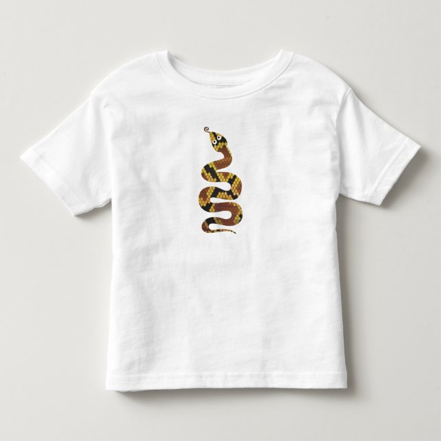 Snake Brown and Gold Print Silhouette Toddler T-shirt (Front)