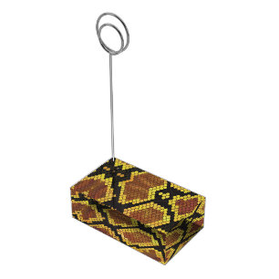 Snake Brown and Gold Print Table Card Holder