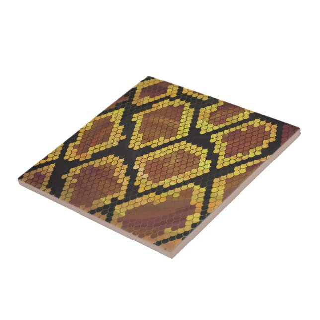 Snake Brown and Gold Print Tile (Side)