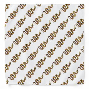 Snake Brown and Gold Silhouette Bandana