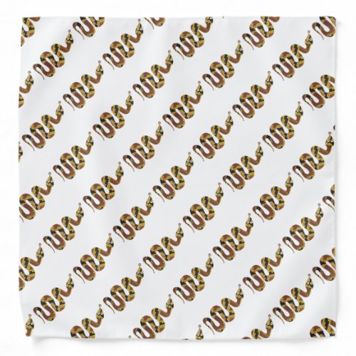 Snake Brown and Gold Silhouette Bandana