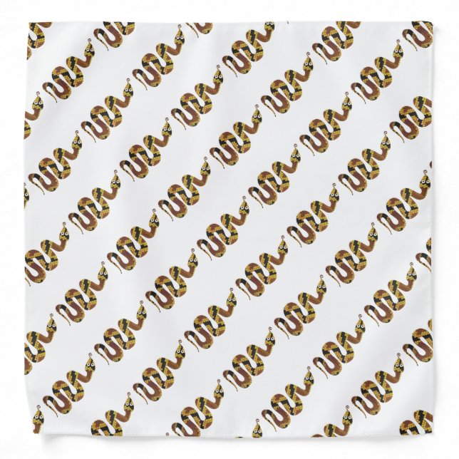 Snake Brown and Gold Silhouette Bandana (Front)