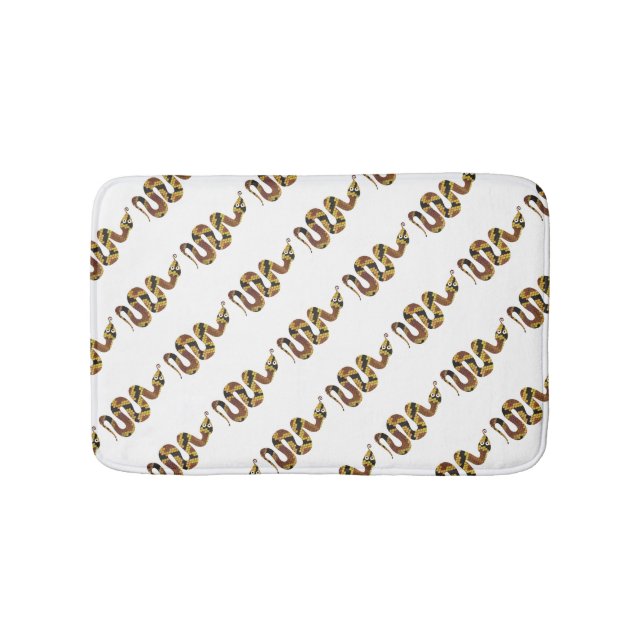 Snake Brown and Gold Silhouette Bathroom Mat (Front)