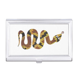 Snake Brown and Gold Silhouette Business Card Holder