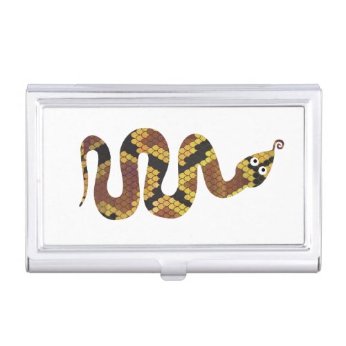 Snake Brown and Gold Silhouette Business Card Holder