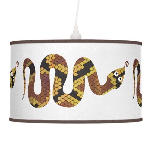 Snake Brown and Gold Silhouette Ceiling Lamp