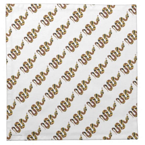 Snake Brown and Gold Silhouette Cloth Napkin