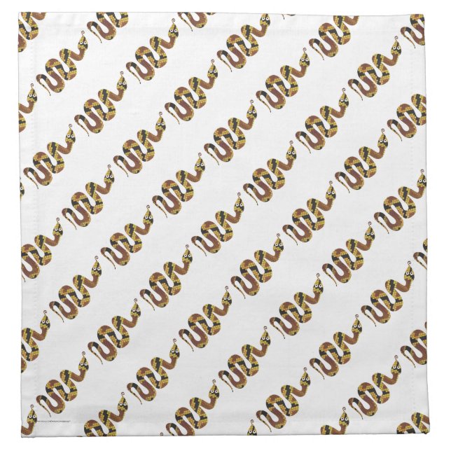 Snake Brown and Gold Silhouette Cloth Napkin (Front)