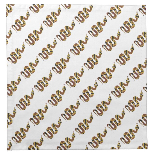 Snake Brown and Gold Silhouette Cloth Napkin (Front)